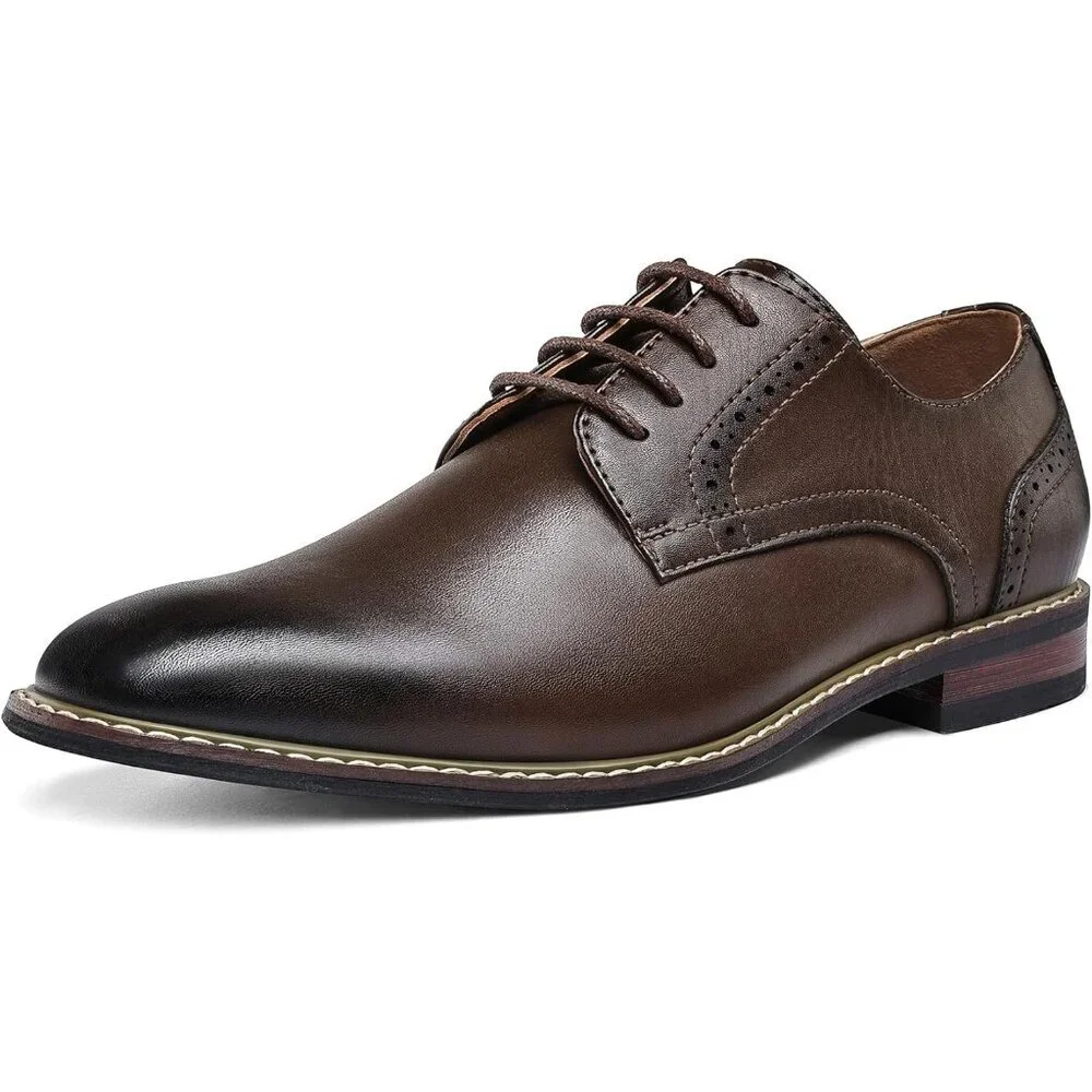 Men's Dark Brown Shoes Formal Classic Business Lace up Oxford Shoes Wide Width